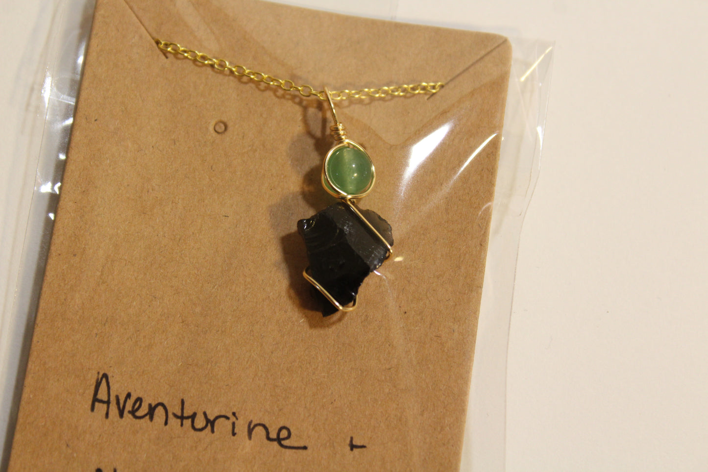 Aventurine & Obsidian Dainty Double