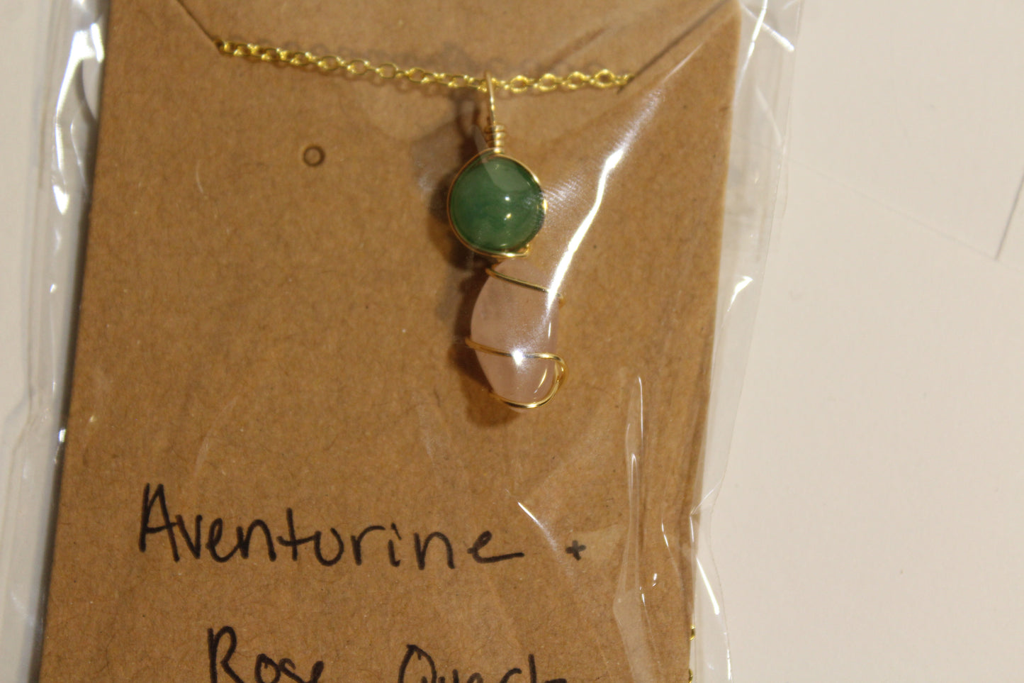 Aventurine & Rose Quartz Dainty Double