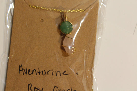 Aventurine & Rose Quartz Dainty Double