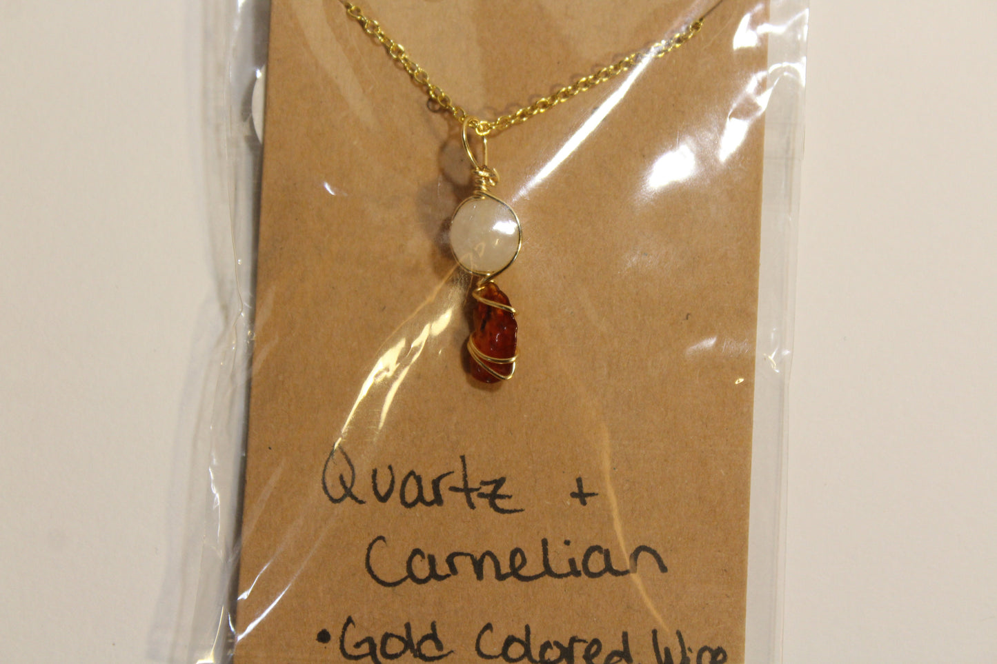 Quartz & Carnelian Dainty Double