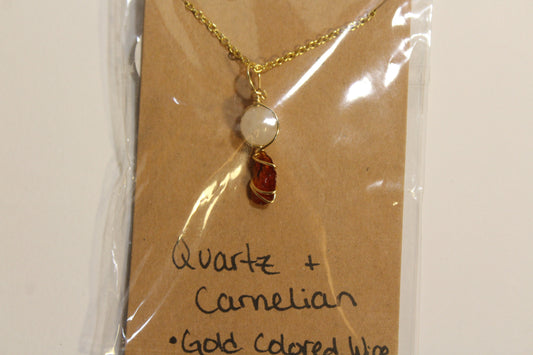 Quartz & Carnelian Dainty Double