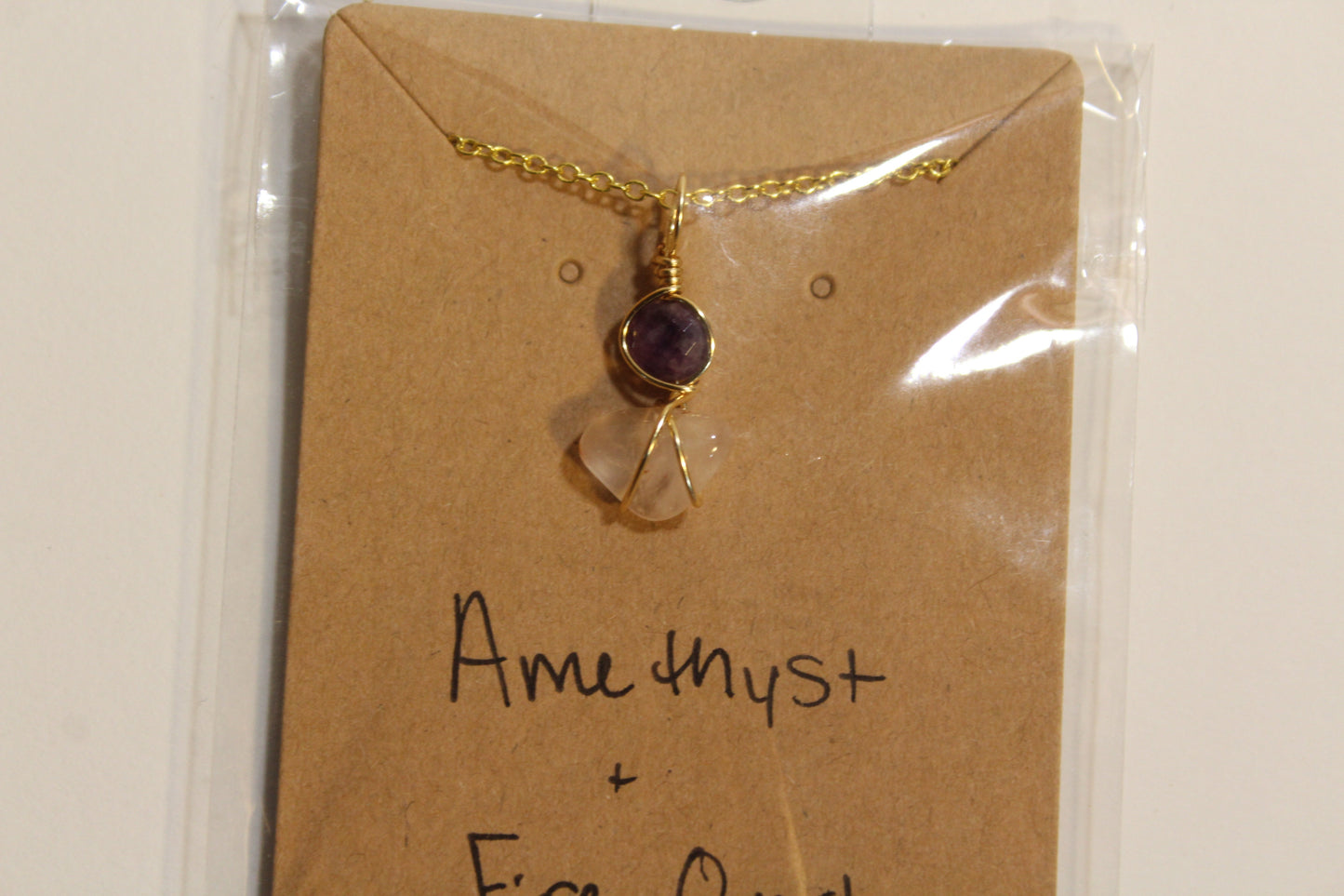 Amethyst & Fire Quartz Dainty Double