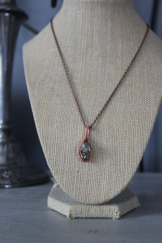 Pyrite in Copper Pendant