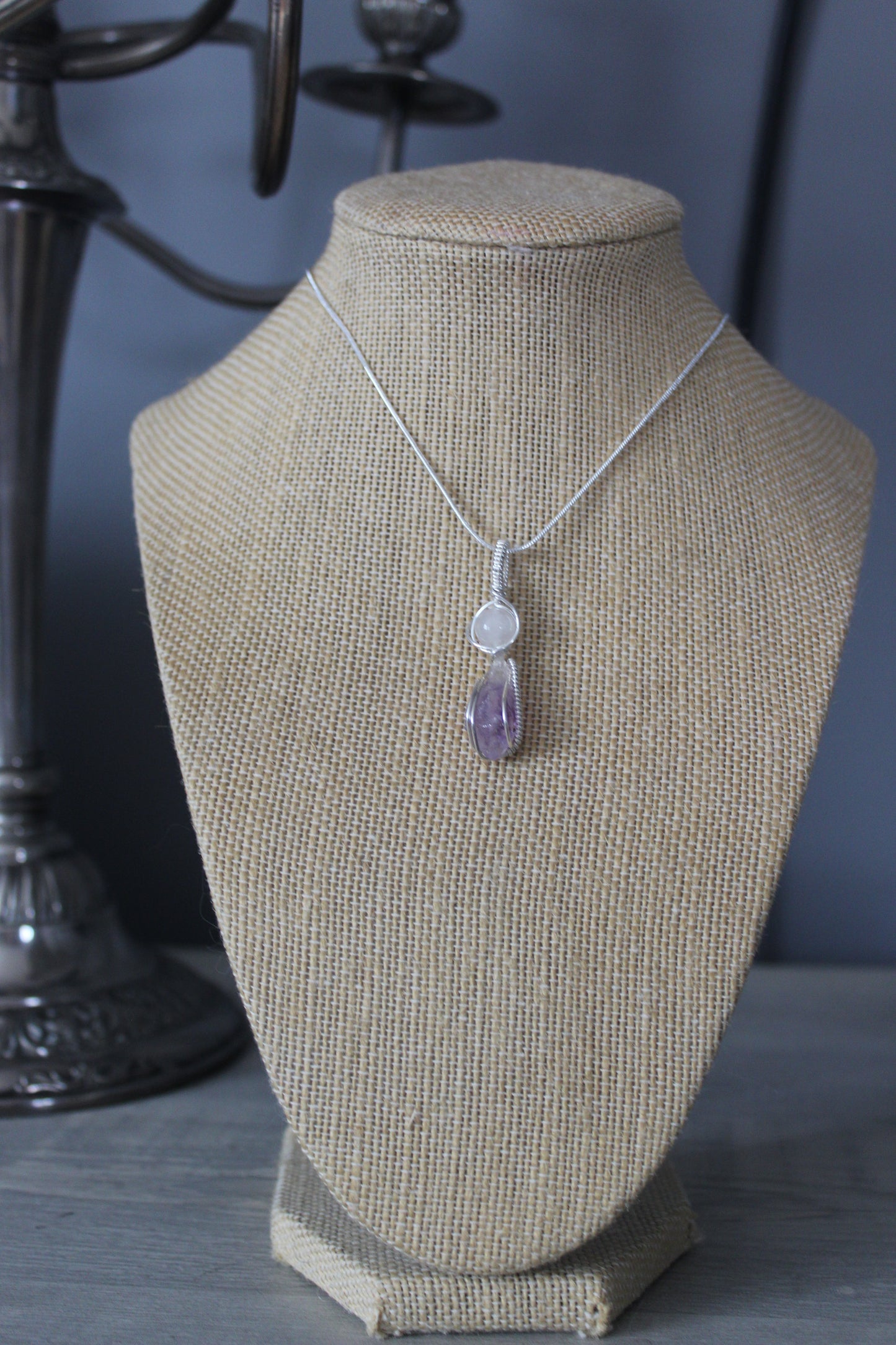 Clear Quartz & Amethyst Pendant