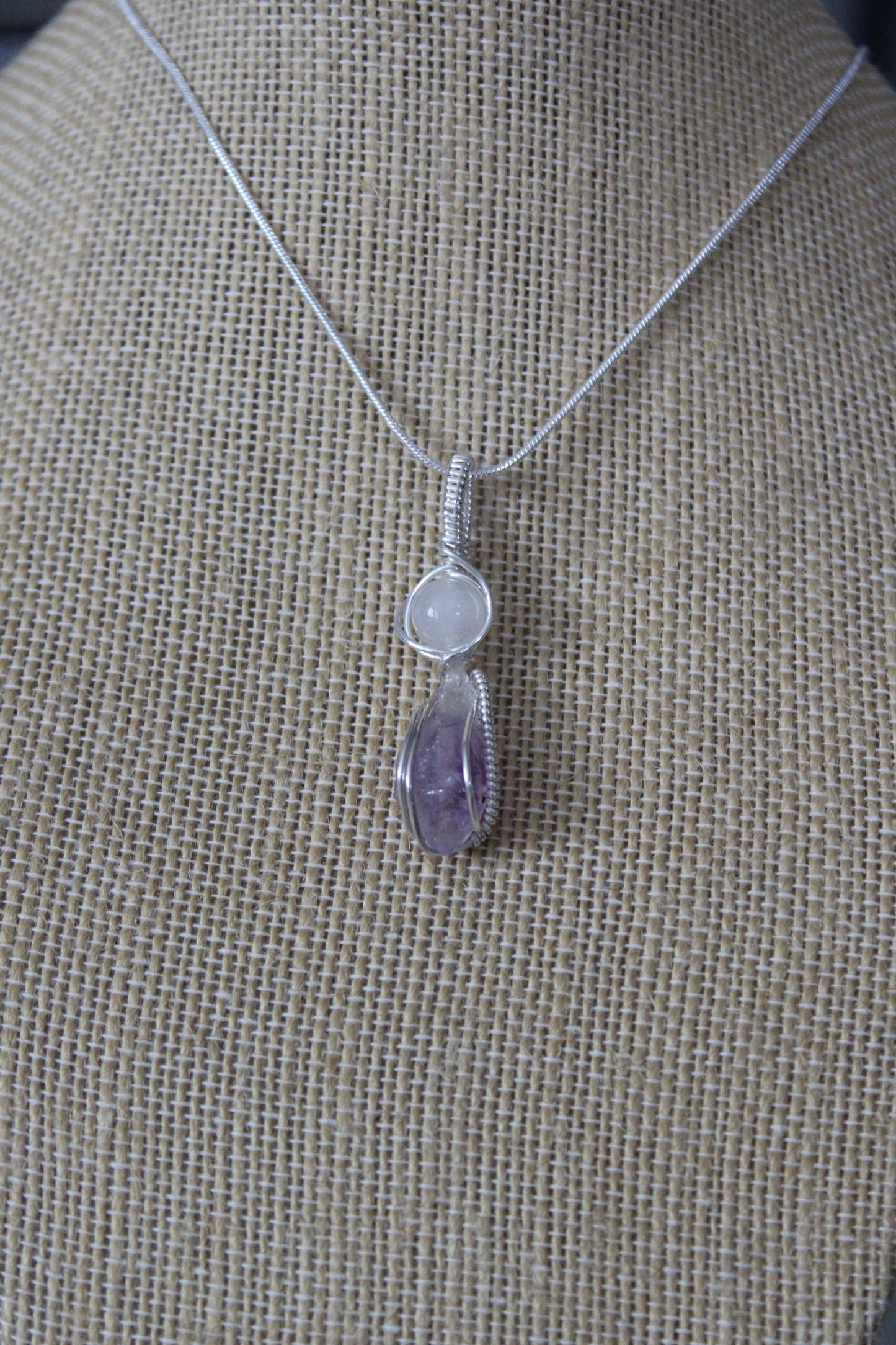 Clear Quartz & Amethyst Pendant