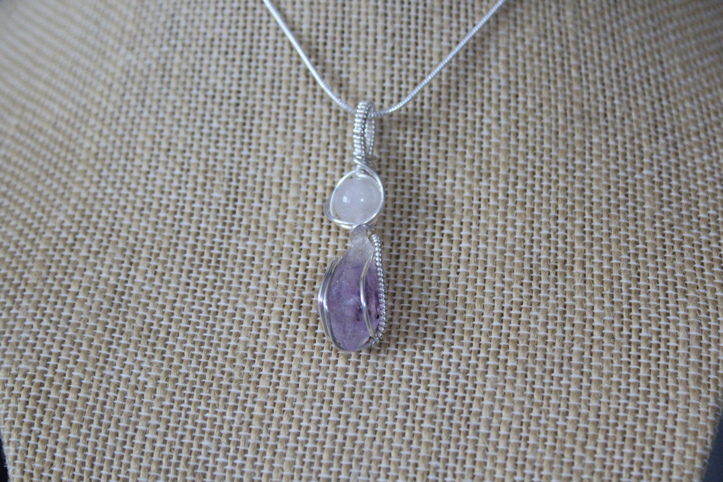 Clear Quartz & Amethyst Pendant