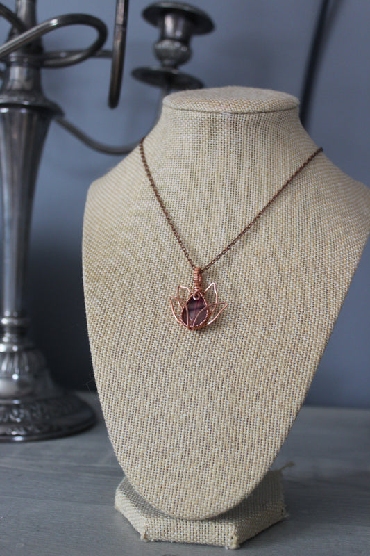 Flourite Lotus Flower Pendant