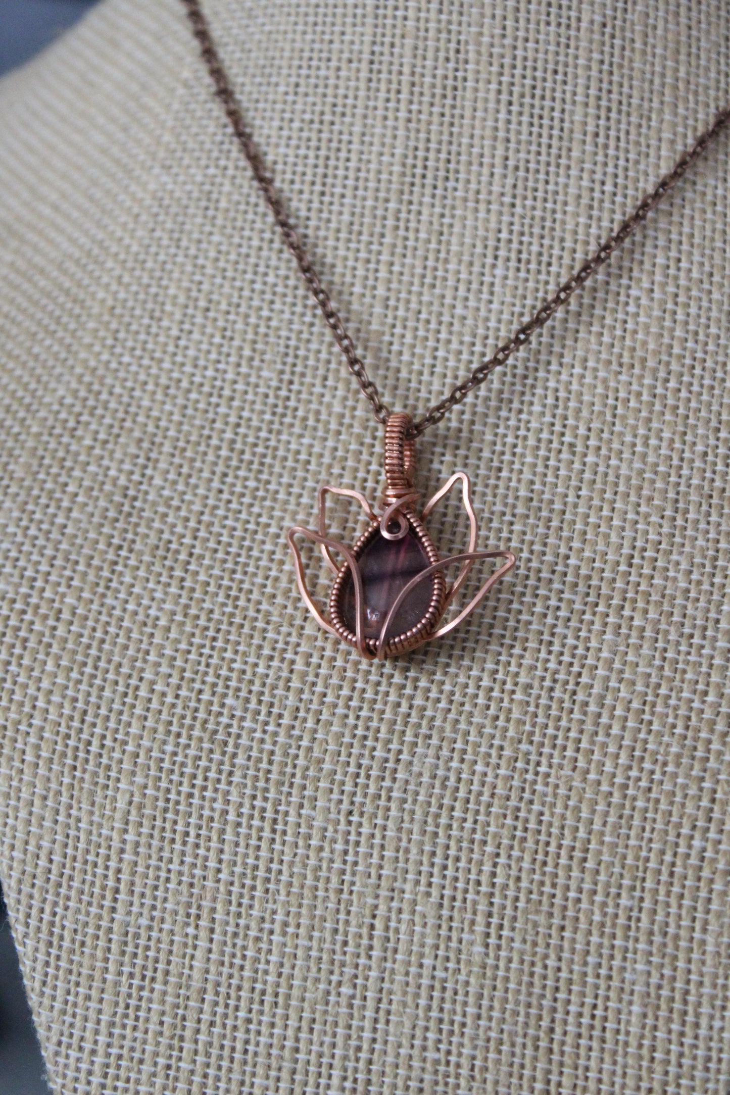 Flourite Lotus Flower Pendant