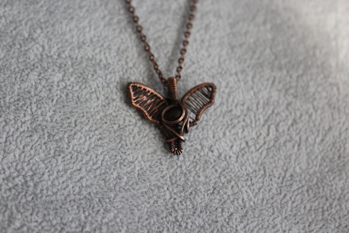 Garnet Bat Pendant
