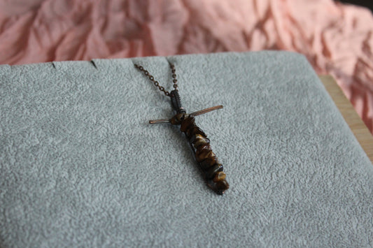 Tiger's Eye Sword Pendant