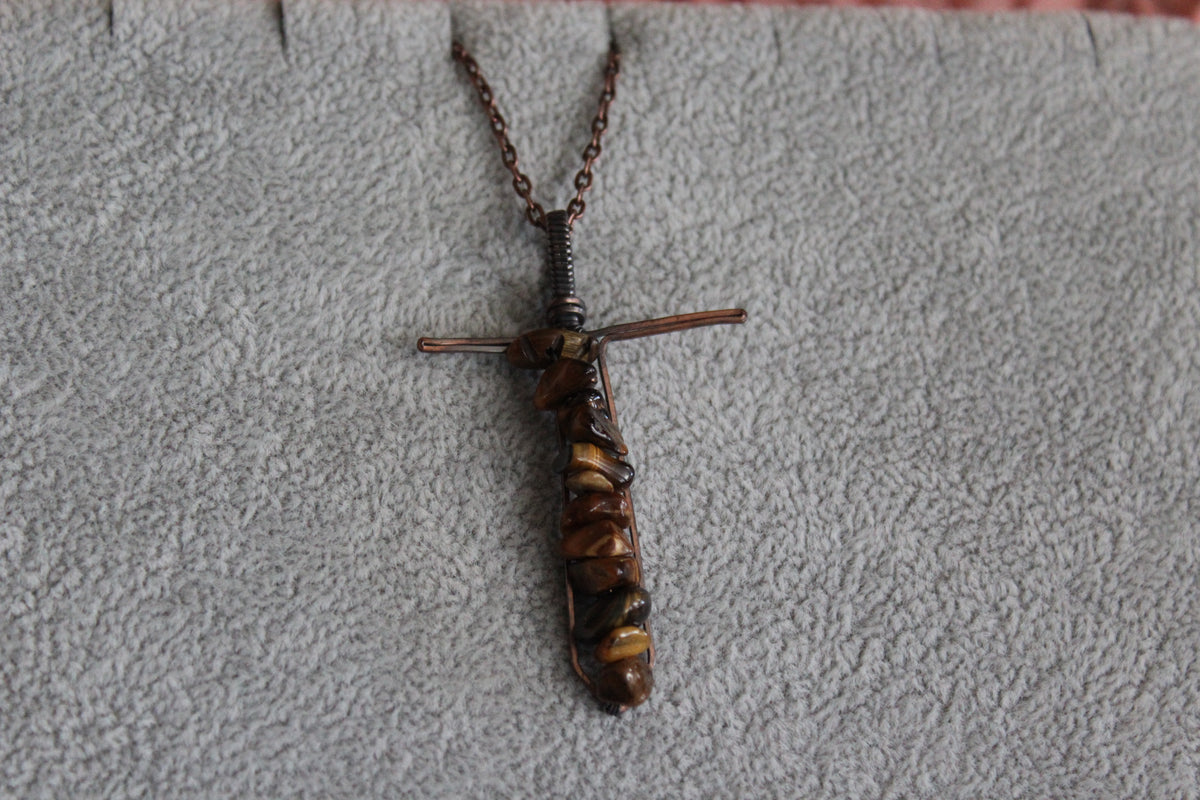 Tiger's Eye Sword Pendant