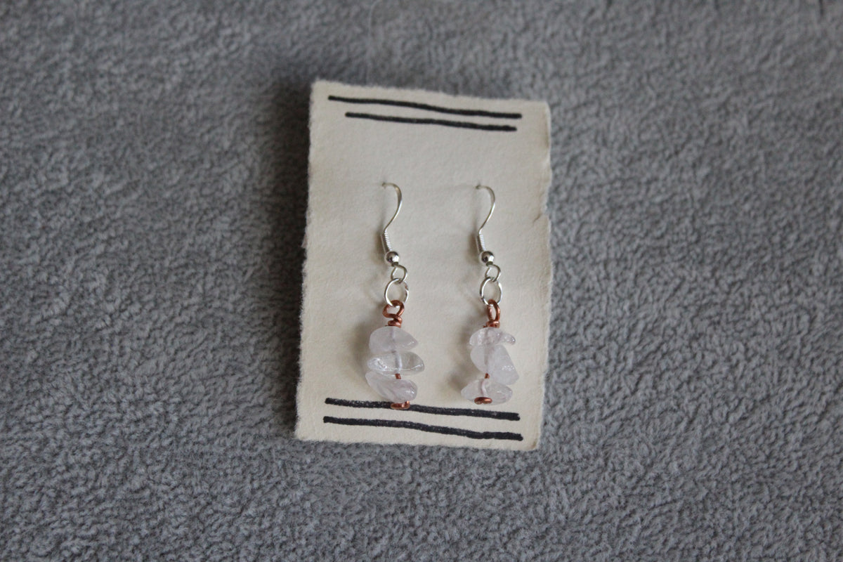 Clear Quartz Chip Bead Earrings