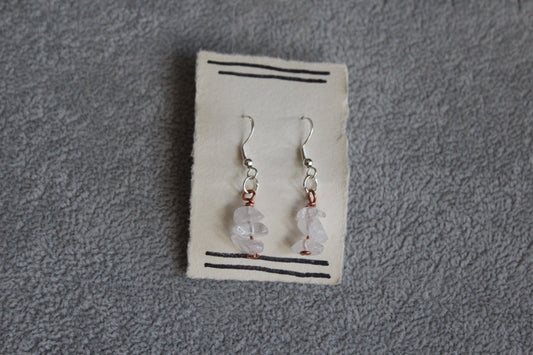 Clear Quartz Chip Bead Earrings