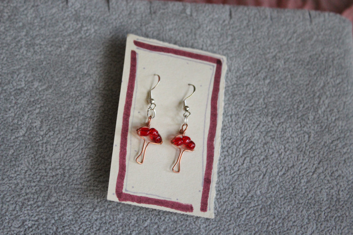 Mushroom Seed Bead Earrings